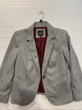 The Limited OBR Blazer Jersey Knit Gray lined with maroon